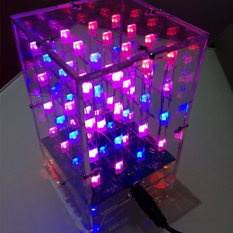 ǰ   ÷ 4*4*4 3D LED Ʈ ť 簢 DIY PCB  ŰƮ Ʈ arduino 